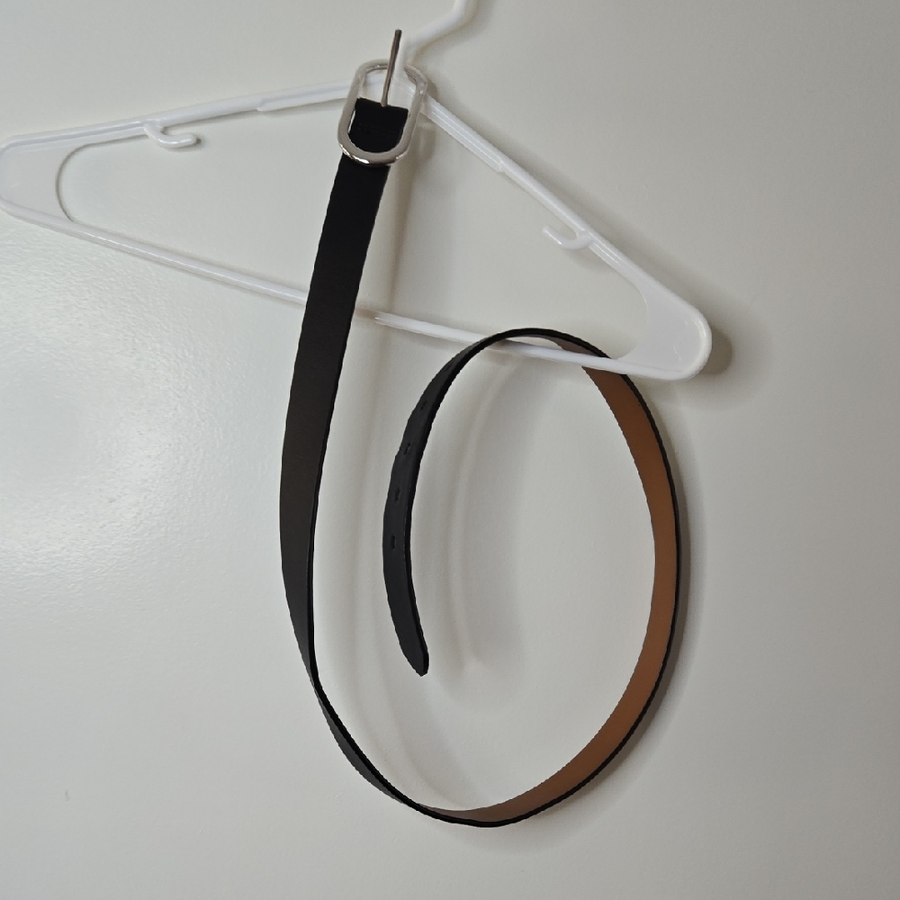 LC Lauren Conrad Black Belt With Silver Hardware